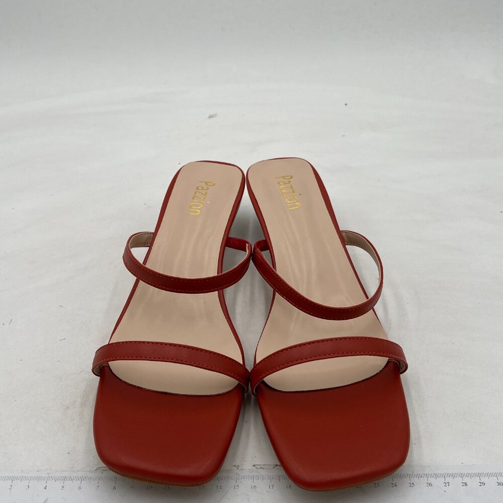 Pazzion Women Chic Square Open Toe Low Heel Slide Mules Dual Straps Slip On Kitt - Picture 2 of 7